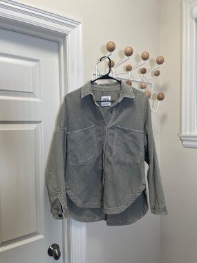 Zara - Oversized Shirt Jacket Work Wear - Green - S